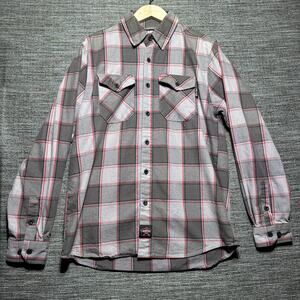 Dixxon Flame Resistant FR Shirt Men's M Gray Plaid LS Button Up Hotshot